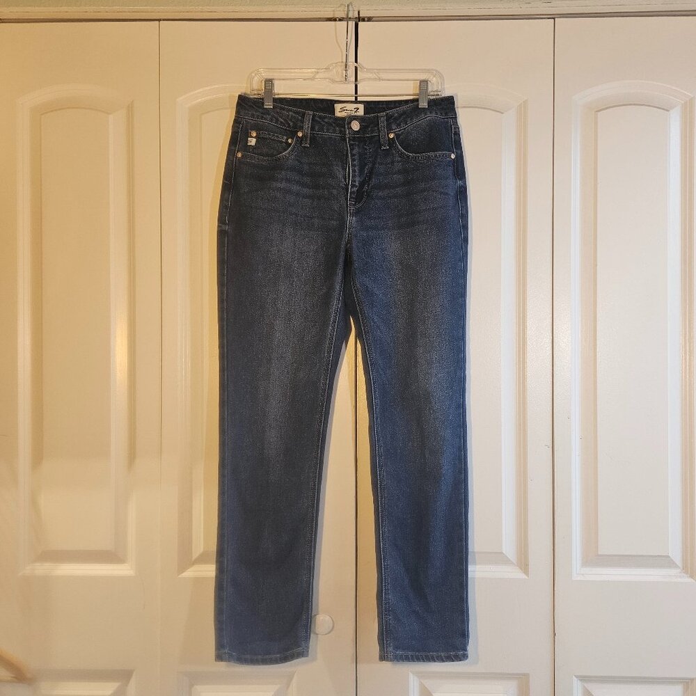 Seven7 Jeans Women Size 4 Medium/Dark Wash Straight Leg 90s Style Excellent Cond